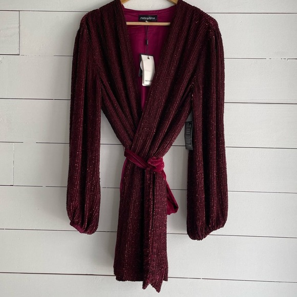 NWT Retrofete Gabriele sequinned rob dress Size XS - Picture 4 of 13